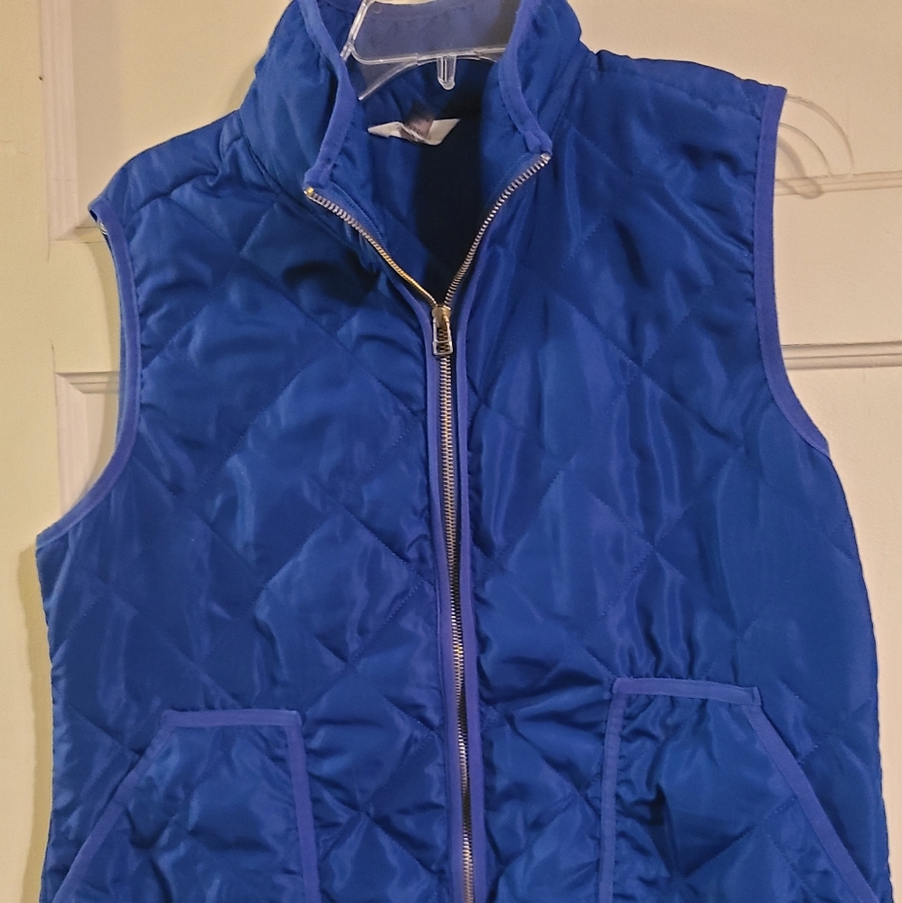 Blue quilted vest
